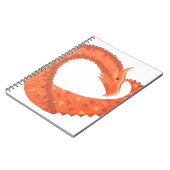 Carnet Dragon de coeur orange sur blanc (Côté gauche)