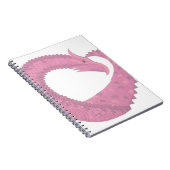 Carnet Dragon de coeur rose sur blanc (Côté Droit)
