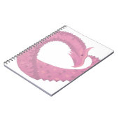 Carnet Dragon de coeur rose sur blanc (Côté gauche)