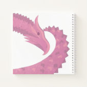 Carnet Dragon de coeur rose sur blanc (Dos)