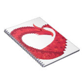 Carnet Dragon de coeur rouge en blanc (Côté Droit)