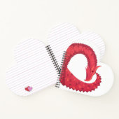 Carnet Dragon de coeur rouge en blanc (Intérieur)