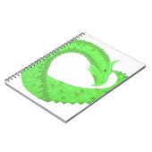 Carnet Dragon de coeur vert citron blanc (Côté gauche)