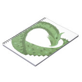 Carnet Dragon de coeur vert olive blanc (Côté gauche)