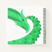 Carnet Dragon de coeur vert sur blanc (Dos)