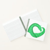 Carnet Dragon de coeur vert sur blanc (Intérieur)