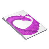 Carnet Dragon de coeur violet clair sur blanc (Côté Droit)