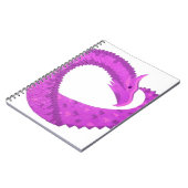Carnet Dragon de coeur violet clair sur blanc (Côté gauche)