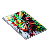 Carnet Dragon de respiration par feu vert et rouge (Côté Droit)