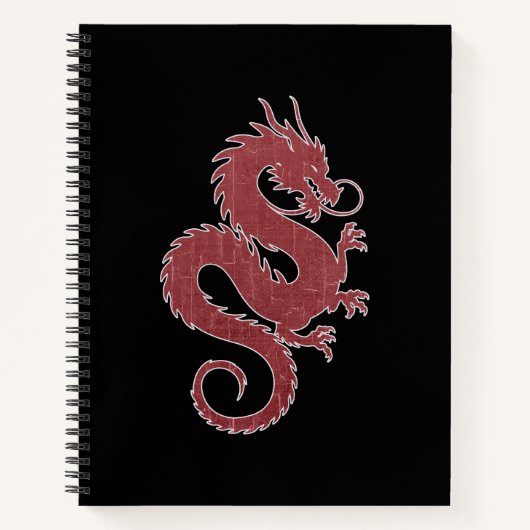 Carnet Dragon délavé sur fond noir (Devant)