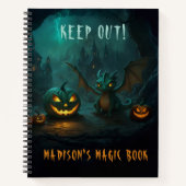 Carnet Dragon d'Halloween mignon avec Citrouilles effraya (Devant)