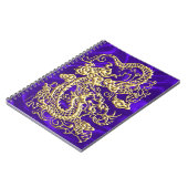 Carnet Dragon d'or embouti sur papier satin violet (Côté gauche)