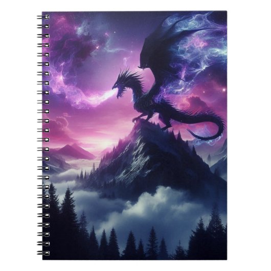 Carnet Dragon Éthéré Sombre Médiéval (Devant)