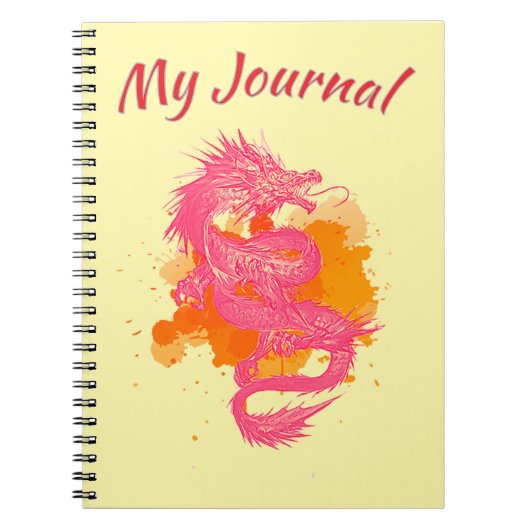Carnet Dragon japonais rose (Devant)