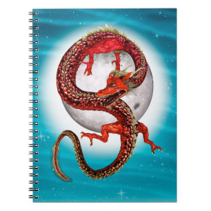 Carnet Dragon Lune Rouge Fantastique Artistique