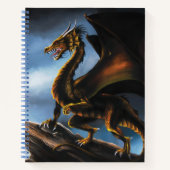Carnet Dragon noir cuivre or (Devant)