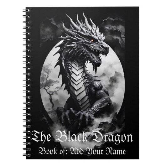 Carnet Dragon noir et blanc (Devant)