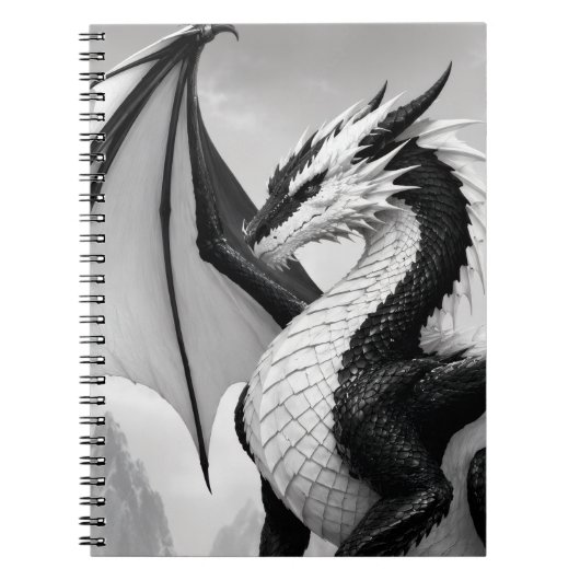 Carnet Dragon noir et blanc (Devant)