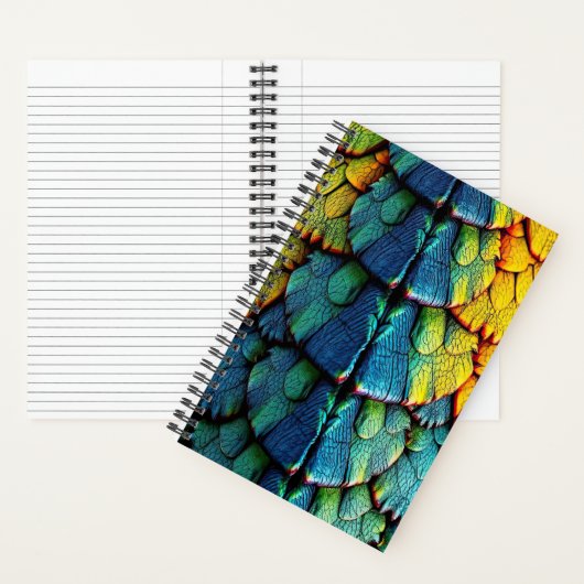Carnet Dragon Reptile Balances Vert Bleu Jaune Armure (À l'intérieur)