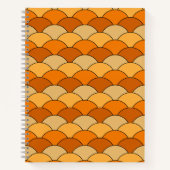 Carnet Dragon Scales, Fans, Waves, Seigaiha, Orange (Devant)