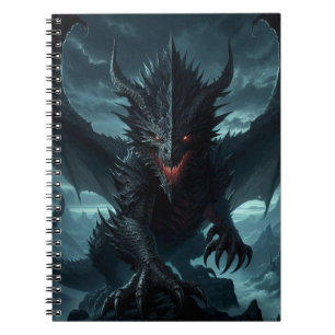 Carnet Dragon sombre et médiéval
