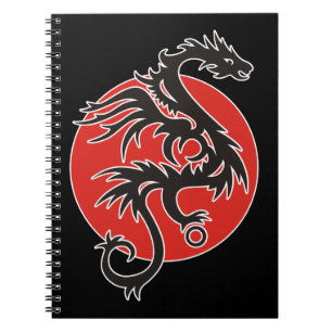 Carnet Dragon Sun - noir rouge blanc + vos idées