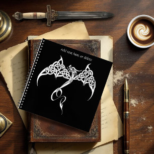 Carnet Dragon Tribal Celtique Entrelacs Noir Blanc Fantas