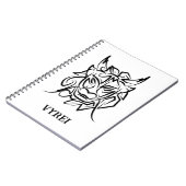 Carnet Dragon tribal noir et blanc (Côté gauche)