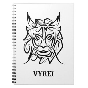 Carnet Dragon tribal noir et blanc