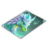 Carnet Dragon turquoise, digital art fantasmagorique (Côté gauche)