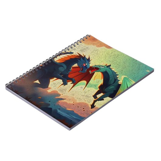 Carnet Dragon vs Pegasus - Fantasy Art (Côté gauche)