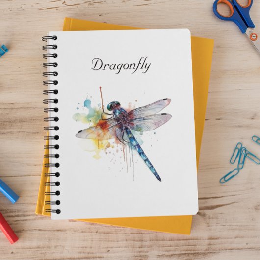Carnet Dragonfly colorée personnalisable