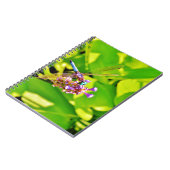 Carnet Dragonfly de couleur arc-en-ciel sur une fleur ros (Côté gauche)