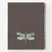 Carnet Dragonfly élégant en Brown et bleu avec nom (Dos)