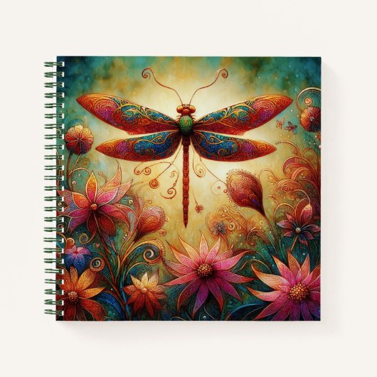 Carnet Dragonfly lunaire Abstrait croquis Turquoise (Devant)