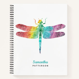 Carnet Dragonfly papillon aquarelle personnalisé Féminin