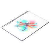Carnet Dragonfly rouge sur l'arrière - plan aquarelle (Côté gauche)