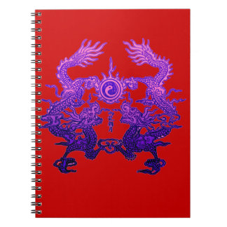 Carnet Dragons CHINOIS de pourpre de NOUVELLE ANNÉE