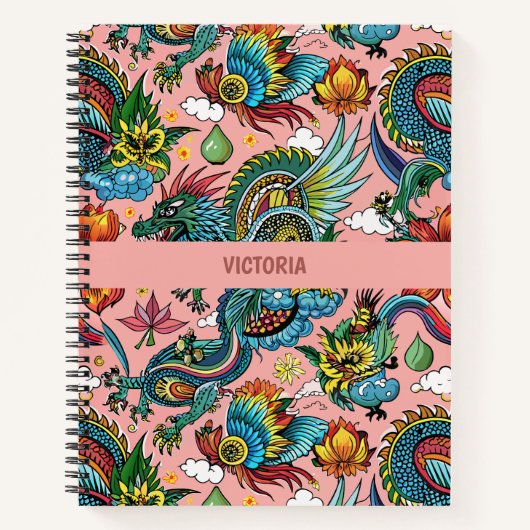 Carnet Dragons Rainbow Custom Motif (Devant)