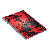 Carnet Dragons, rouge et noir de Yin Yang (Côté Droit)