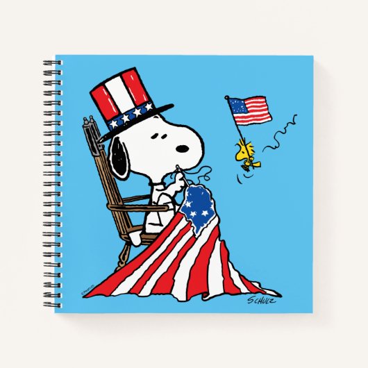 Carnet Drapeau 4 juillet à coudre Snoopy (Devant)