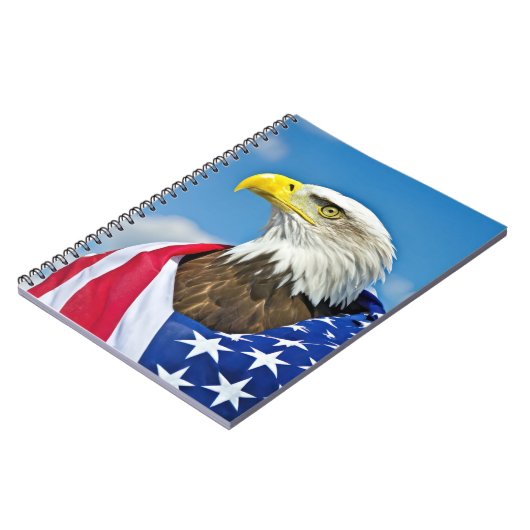 Carnet Drapeau Américain Avec Aigle Bald (Côté gauche)