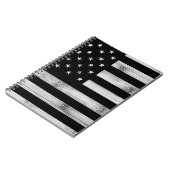 Carnet Drapeau américain Bois rustique Noir Blanc Patriot (Côté gauche)