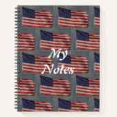 Carnet Drapeau américain étoilé et rayé Art du drapeau am (Devant)