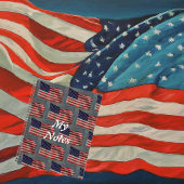 Carnet Drapeau américain étoilé et rayé avec texte blanc
