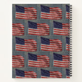 Carnet Drapeau américain étoilé et rayé avec texte blanc (Dos)