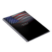 Carnet Drapeau américain | Gradation transparente | Noir (Côté Droit)