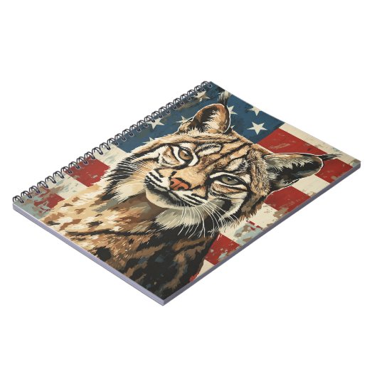 Carnet Drapeau américain Lynx vintage (Côté gauche)