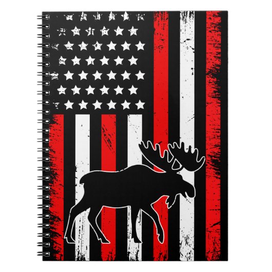 Carnet Drapeau américain Moose (Devant)