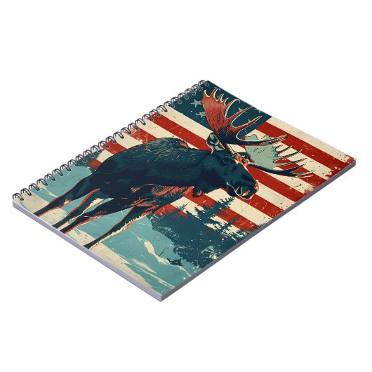 Carnet Drapeau américain Moose Vintage (Côté gauche)